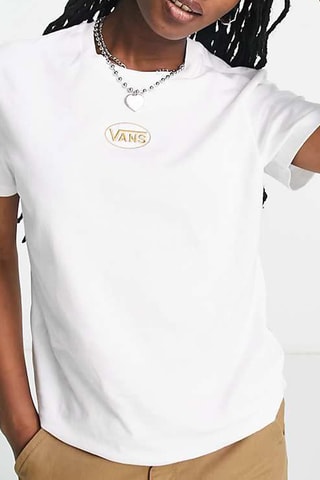 T-shirt Oval Sporty - Wit - Vans