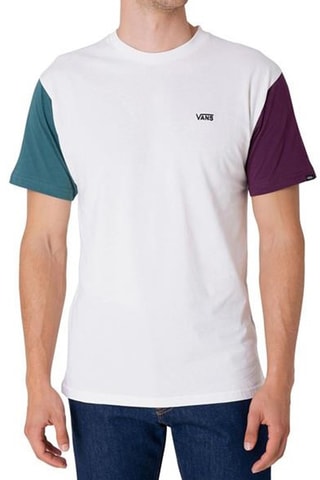 T-shirt Opposite Colourblock - Wit en Smaragdgroen - Vans