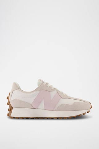 Nubuck Sneakers 327 - Wit en Poederroze - New Balance