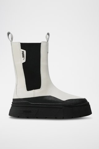 Leren Platform Chelsea Boots Mayze Stack - Ecru en Zwart - Puma