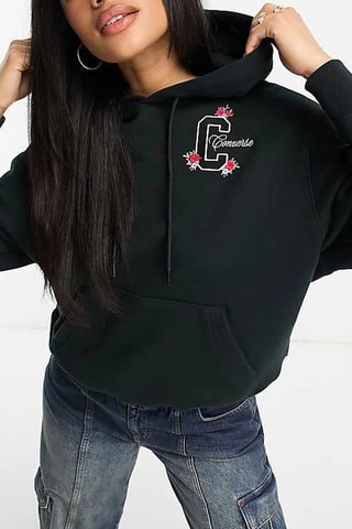 Sweater met Capuchon Floral Embroidery - Zwart - Converse