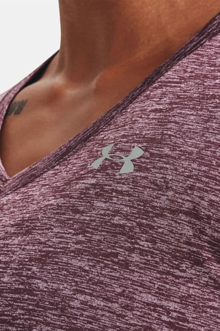T-shirt Tech V-Neck - Gemêleerd Paars - Under Armour