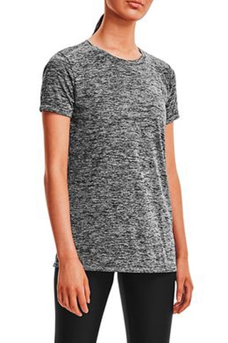 T-shirt Tech - Gemêleerd Zwart - Under Armour