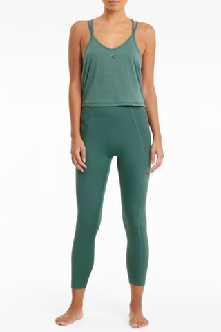 Sportlegging Hoge Taille Studio Rib Side - Donkergroen Puma