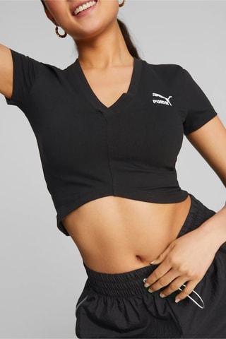 Cropped T-shirt Classics - Zwart - Puma