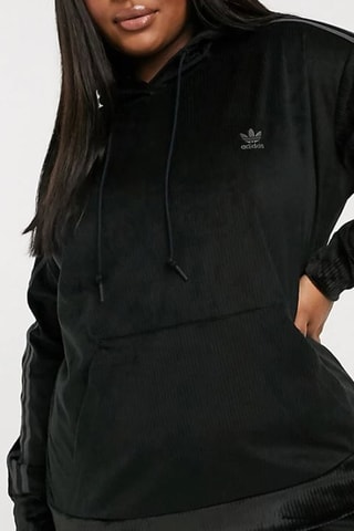 Ribfluwelen Sweater met Capuchon Comfy Cords - Zwart - Adidas