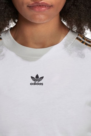 Cropped T-shirt Leopard Luxe - Wit - Adidas