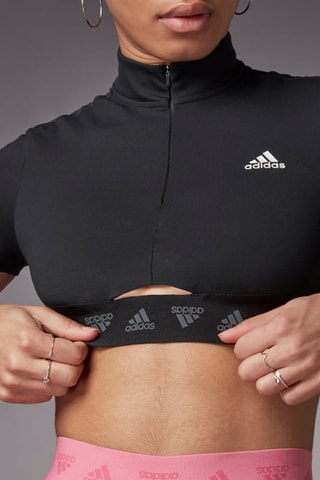 Cropped Trainingsshirt - Zwart - Adidas