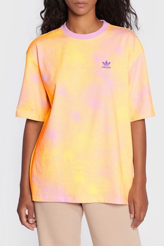 T-shirt Tie and Dye - Geel en Lichtpaars - Adidas