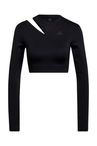 Cropped Trainingsshirt Hyperglam - Zwart - Adidas
