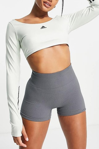 Training Crop Top 3 Hyperglam - Lichtgroen - Adidas