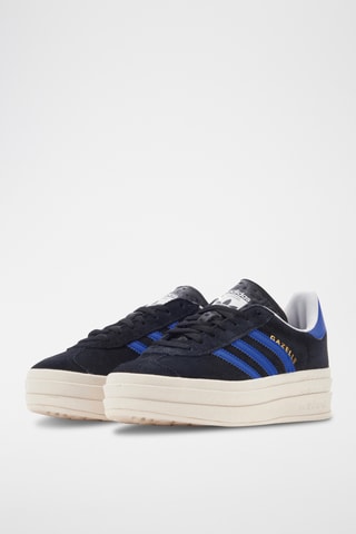 Nubuck Platform Sneakers Gazelle Bord - Zwart en Marineblauw - Adidas