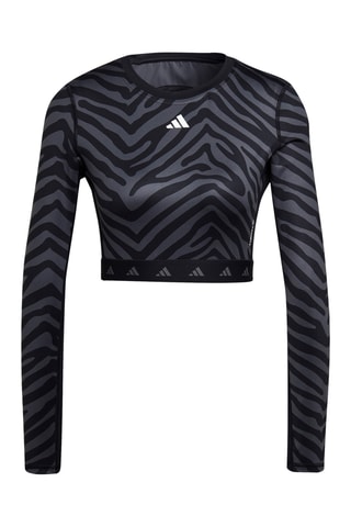 Training Crop Top Hyperglam - Zwart en Grijs - Adidas