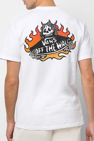 T-shirt Fuego skull - Wit - Vans