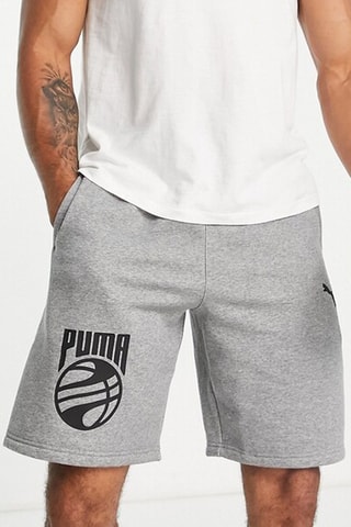 Basketbalshort Graphic Booster - Gemêleerd Lichtgrijs - Puma