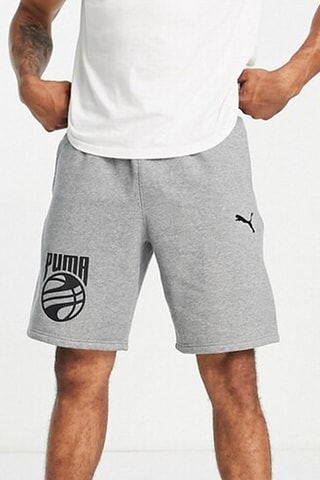 Basketbalshort Graphic Booster - Gemêleerd Lichtgrijs - Puma