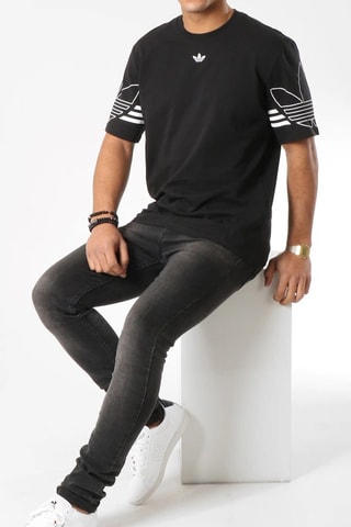 T-shirt Outline Trefoil - Zwart - Adidas
