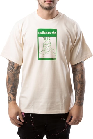 T-shirt Hulk Avengers Marvel - Wit - Adidas