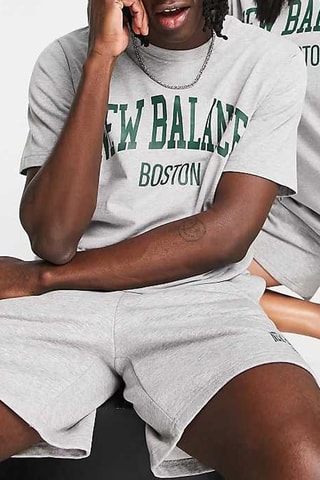 T-shirt Collegiate - Gemêleerd Lichtgrijs - New Balance