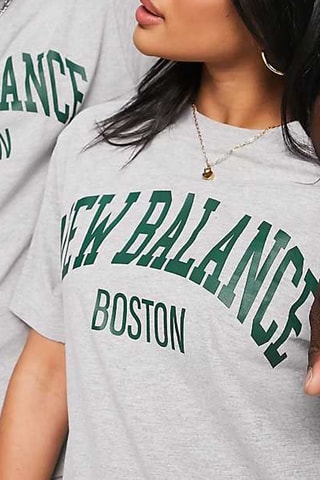 T-shirt Collegiate - Gemêleerd Lichtgrijs - New Balance