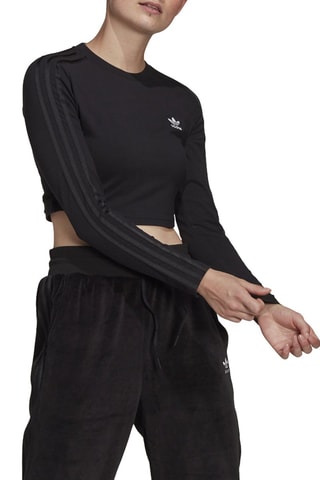 Crop top LS Tee Zwart