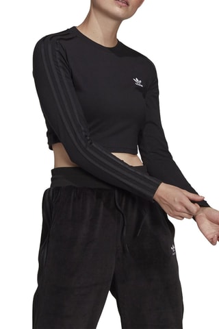 Crop top LS Tee Zwart