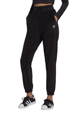 Velours Broek hoge taille Zwart