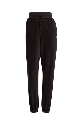 Velours Broek hoge taille Zwart