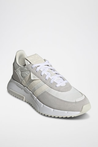 Leren Sneakers Retropy F2 Wit en Lichtgrjis