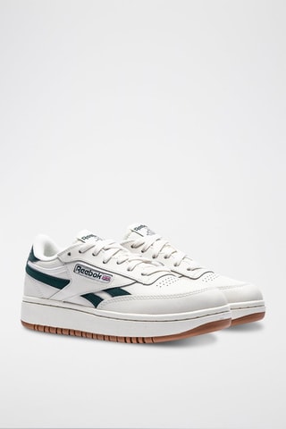 Leren Sneakers Club C Double Reveng - Wit en Donkergroen