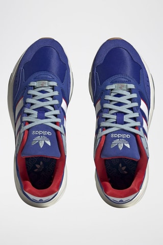 Leren Sneakers Retropy F90 Koningsblauw