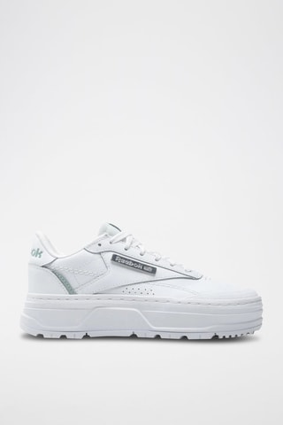 Leren Platform Sneakers Club C Double Geo Wit