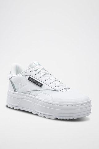 Leren Platform Sneakers Club C Double Geo Wit