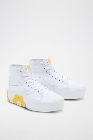 Hoge Platform Sneakers UA SK8-Hi Tapered Stacked - Wit