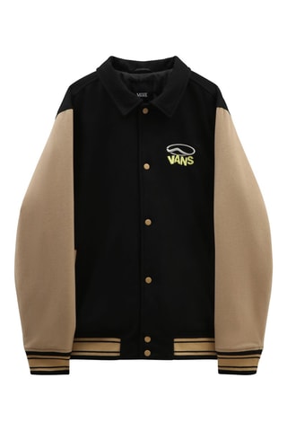 Wollen Baseball Jasje Thomas Zwart en Beige