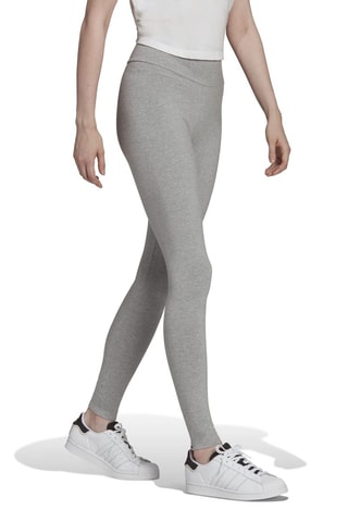 Sportlegging Hoge Taille 3 Stripes Tight- Gemêleerd Lichtgrijs