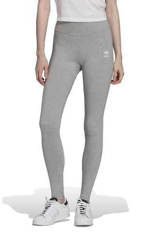 Sportlegging Hoge Taille 3 Stripes Tight- Gemêleerd Lichtgrijs