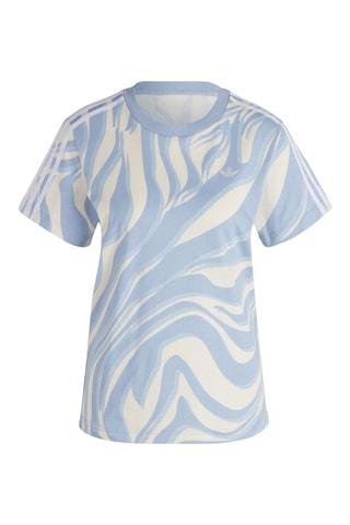 T-shirt - Lichtblauw en ecru