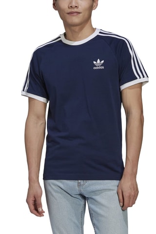 T-shirt Adicolor Classics 3-Stripes Marineblauw