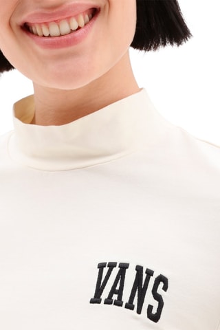 T-shirt cropped Mini Mock Neck LS Ecru