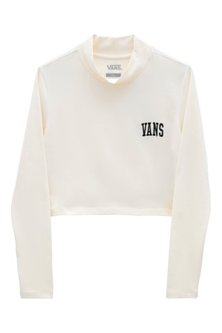 T-shirt cropped Mini Mock Neck LS Ecru