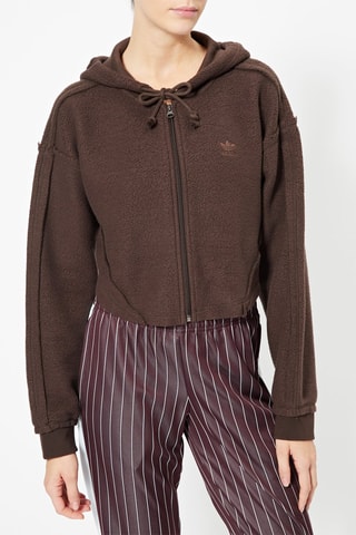 Korte Sweater Full Zip Hoodie Bruin