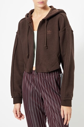 Korte Sweater Full Zip Hoodie Bruin