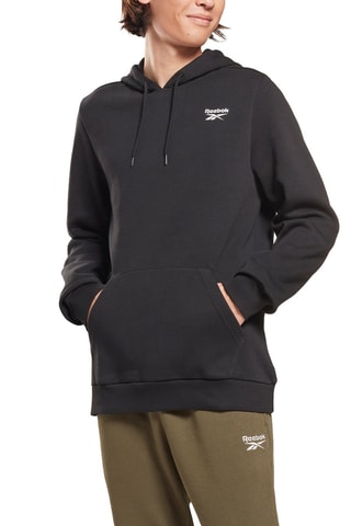 Biologisch Katoenen Fleece Sweater RI Left Chest Logo - Zwart 