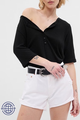 Top en lin - Noir