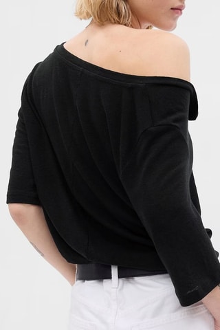 Top en lin - Noir