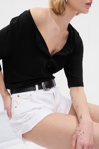 Top en lin - Noir