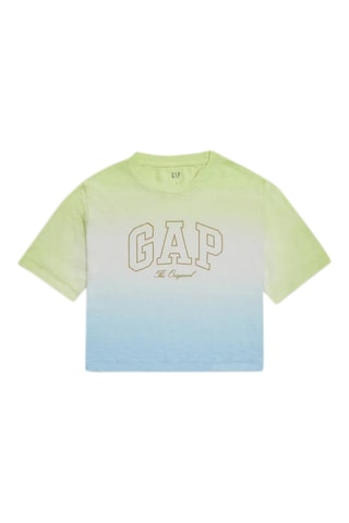 T-shirt en coton biologique - Ciel et vert clair