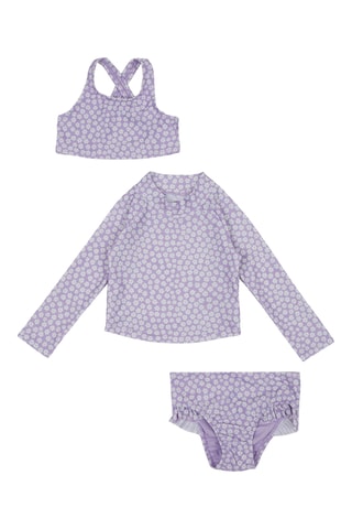 Maillot 3 pièces - Violet et blanc