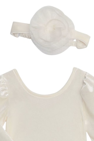 Body-robe et bandeau en velours - Ivoire